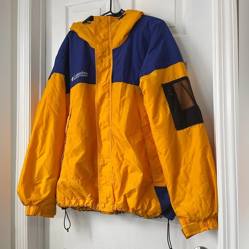 Columbia Yellow Blue Ski Jacket XL